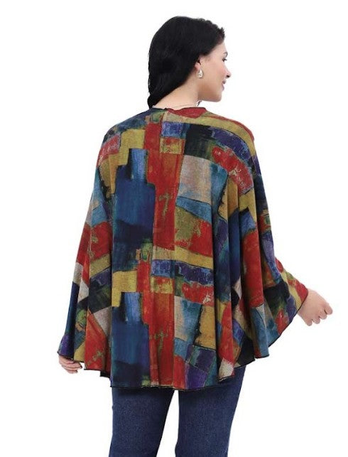 Parsley & Sage Edith Print/Solid Reversible Wrap