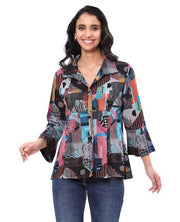 Parsley & Sage Mamie Flare Shirt (BLK/MULTI)