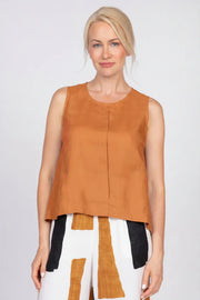 Olivia by Habitat Flax Linen Solid Tank (260144) (Cinnamon)