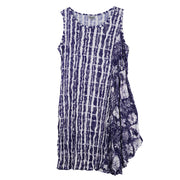 Shana Crinkle Tank Dress (26018)(Purple Navy)