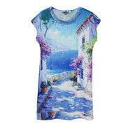 Shana Ocean view  Pocket Knit Cap Sleeve Dress (26110)(Lavender)