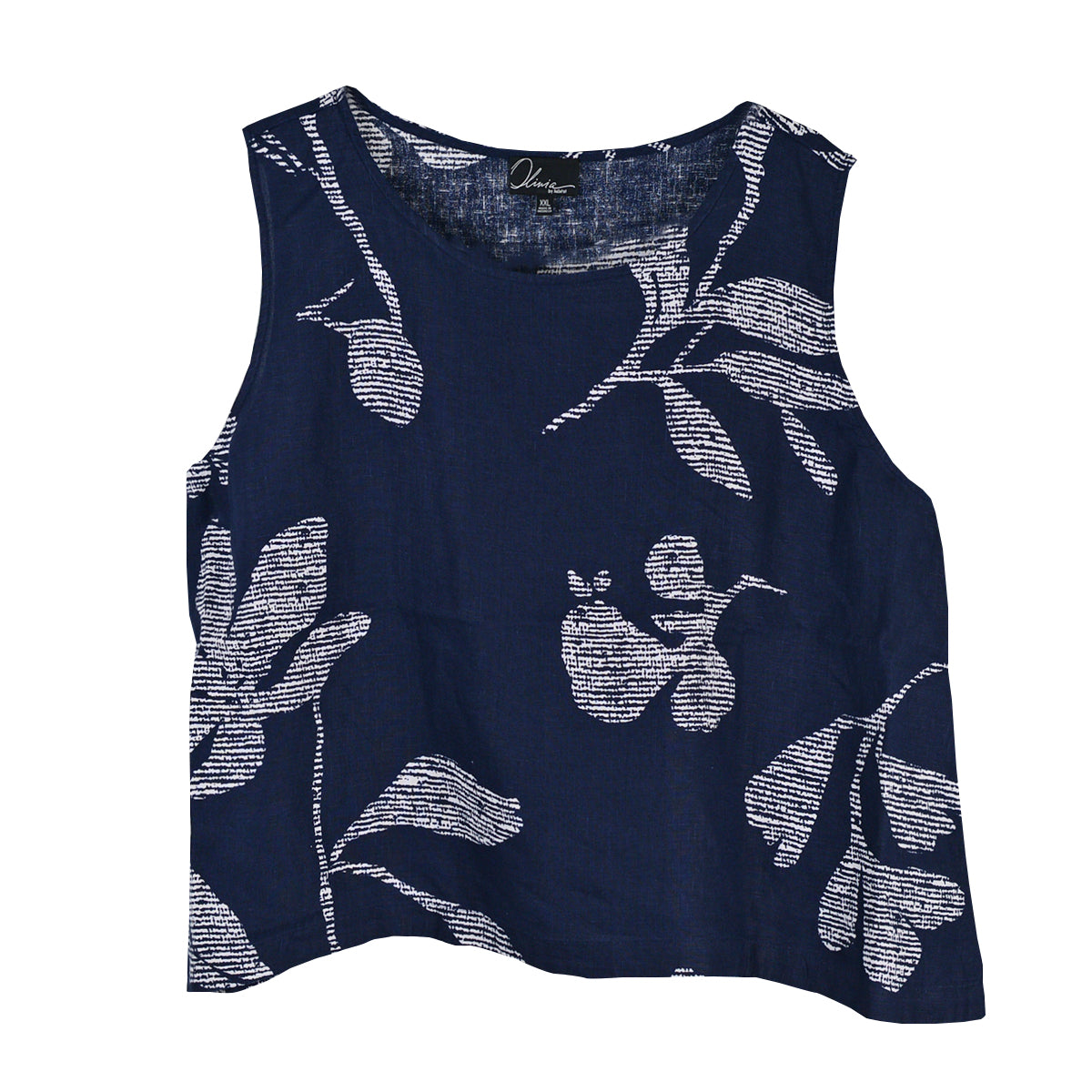 Olivia Floral Bouquet Tank (261135) (Navy and White)
