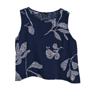 Olivia Floral Bouquet Tank (261135) (Navy and White)