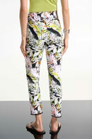 Joseph Ribkoff Tropical Print Pull-On Pants With Mesh Hem (261603)