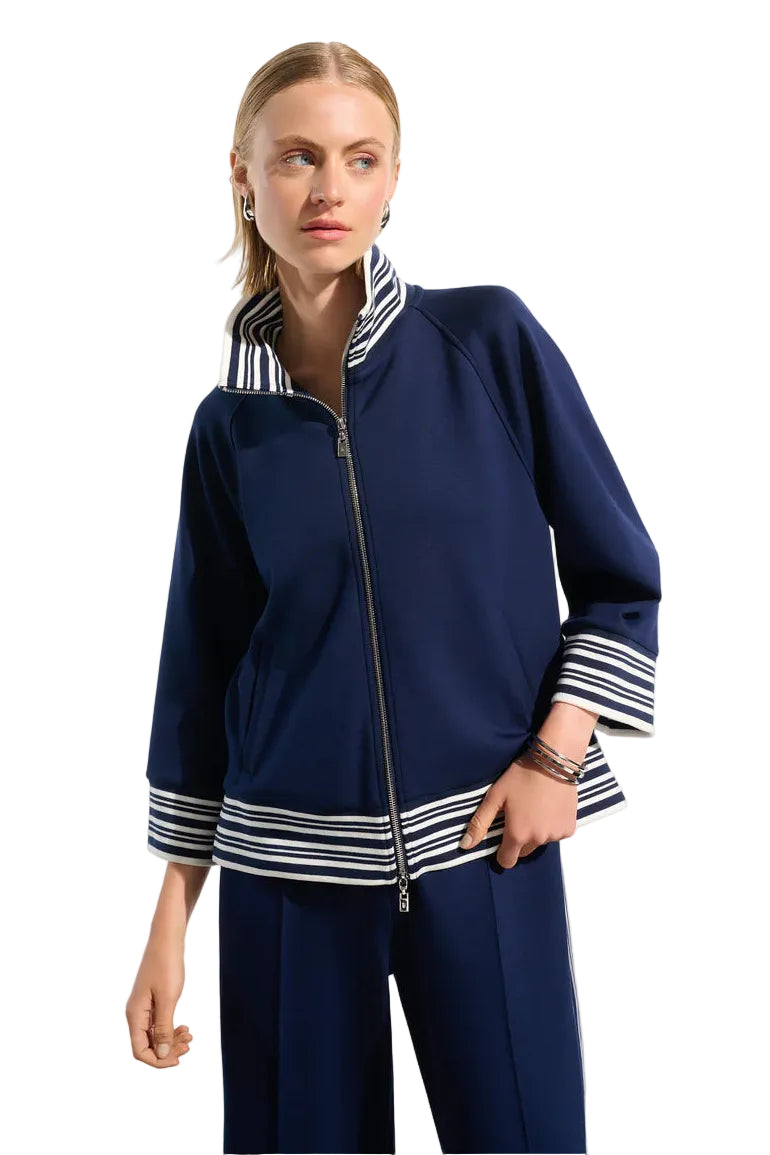Joseph Ribkoff Funnel Collar Full Zip Jacket (Midnight Navy)(261617)