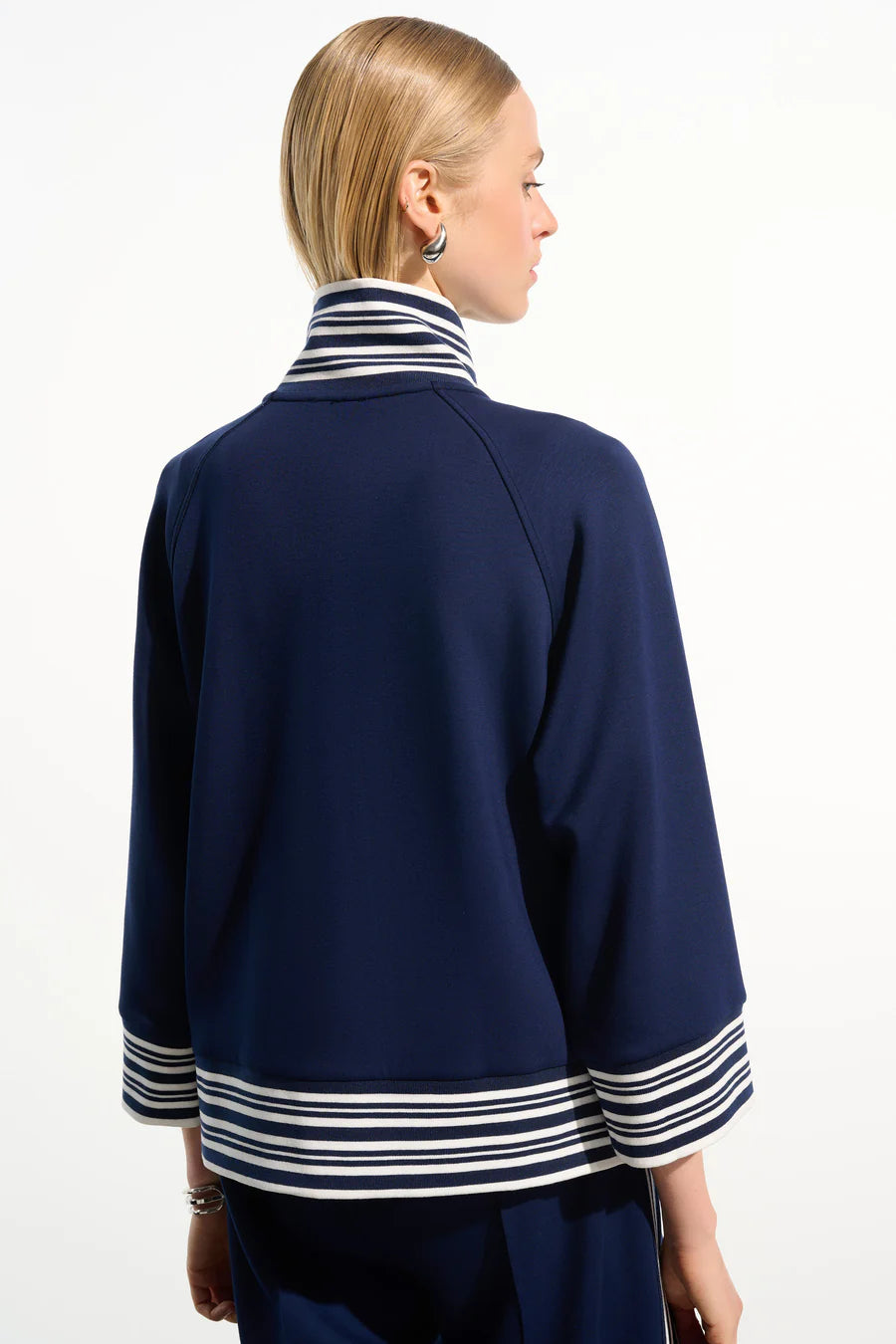 Joseph Ribkoff Funnel Collar Full Zip Jacket (Midnight Navy)(261617)
