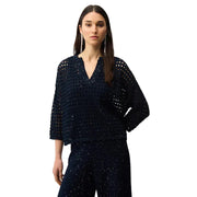 Joseph Ribkoff Midnight Blue V-Neck Top