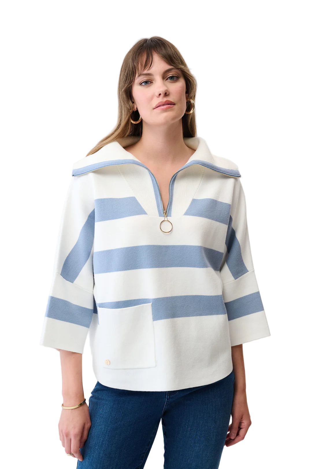 Joseph Ribkoff Pullover Sweater (WinterWht/Chambray)