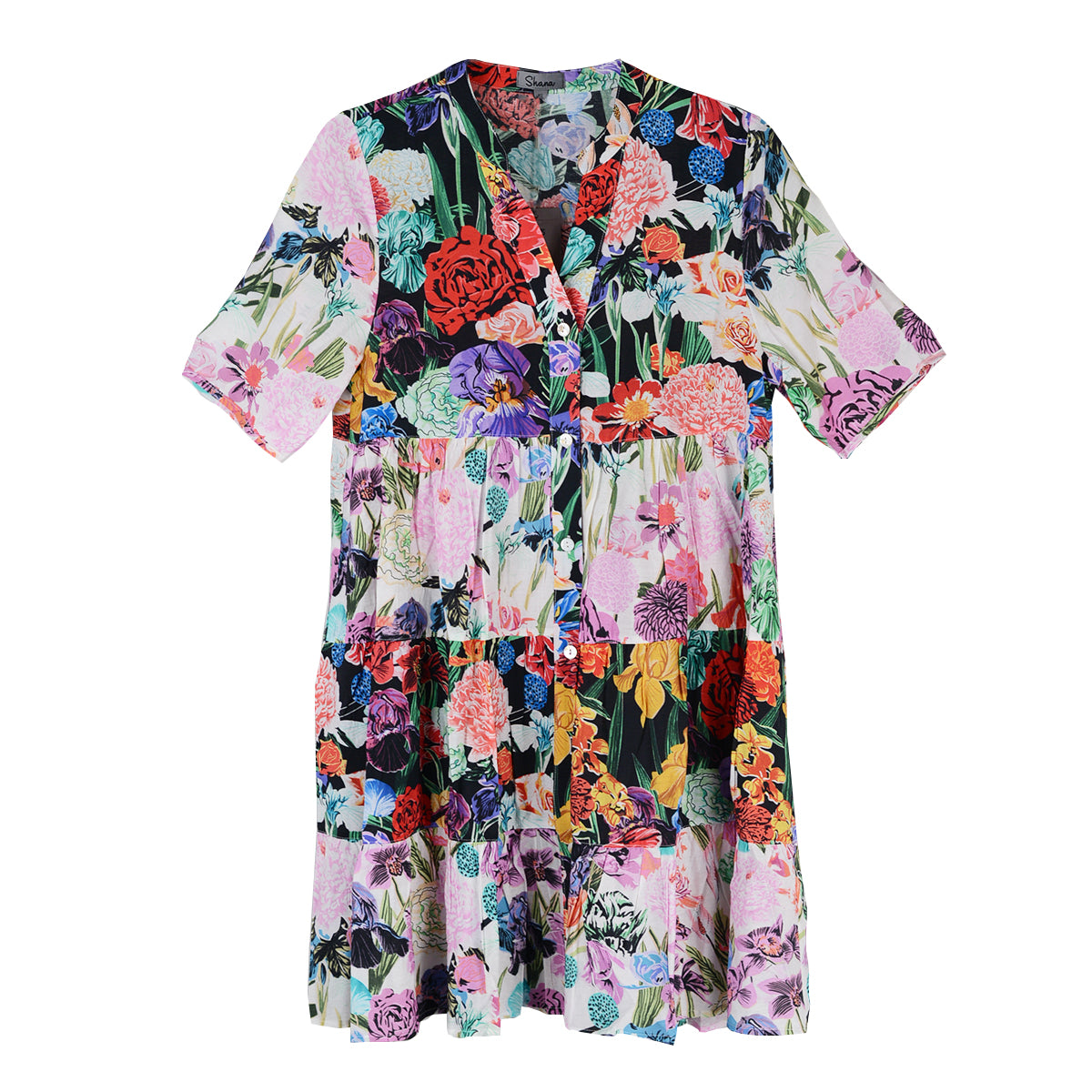 Shana Printed Layer Dress (26206 )( Floral )