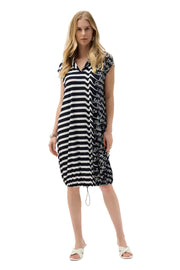 Joseph Ribkoff Conversational Print Cocoon Dress (262132)( Midnight Blue)