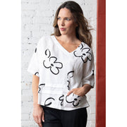 Olivia by Habitat Linen Print Soho Side Step Top