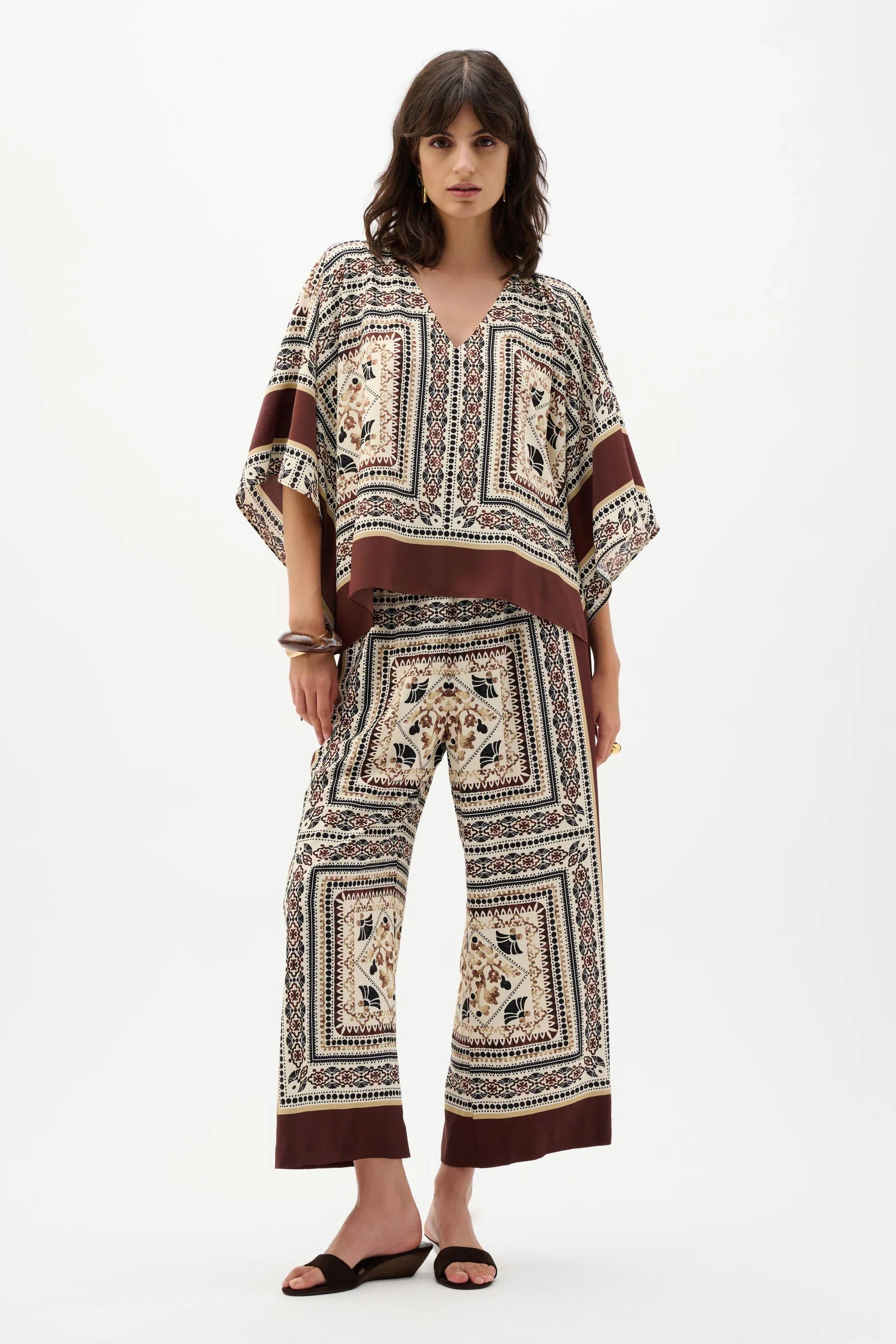 Joseph Floral Poncho Top (262260)(Beige/Multi)