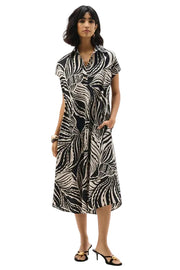 Joseph Ribkoff Cotton Poplin Abstract Dress (262262)(Moonstone Black )