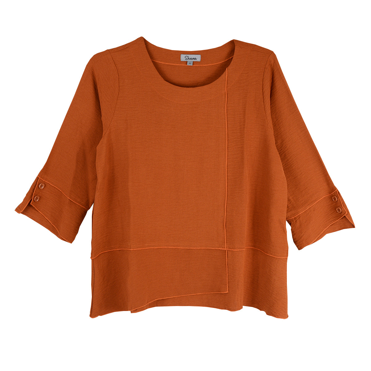 Shana Airflow Button Detail Blouse(26241) (Rust)