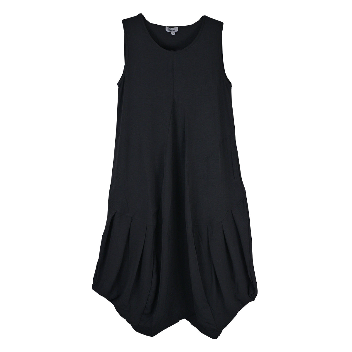 Shana Airflow Solid Mini Cocoon  Bubble Tank Dress(26251 ) (Black)