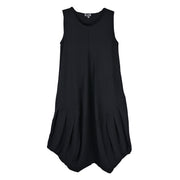 Shana Airflow Solid Mini Cocoon  Bubble Tank Dress(26251 ) (Black)