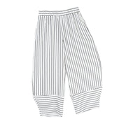 Shana Airflow Stripe Crop  Pant (2624) (White & Black )