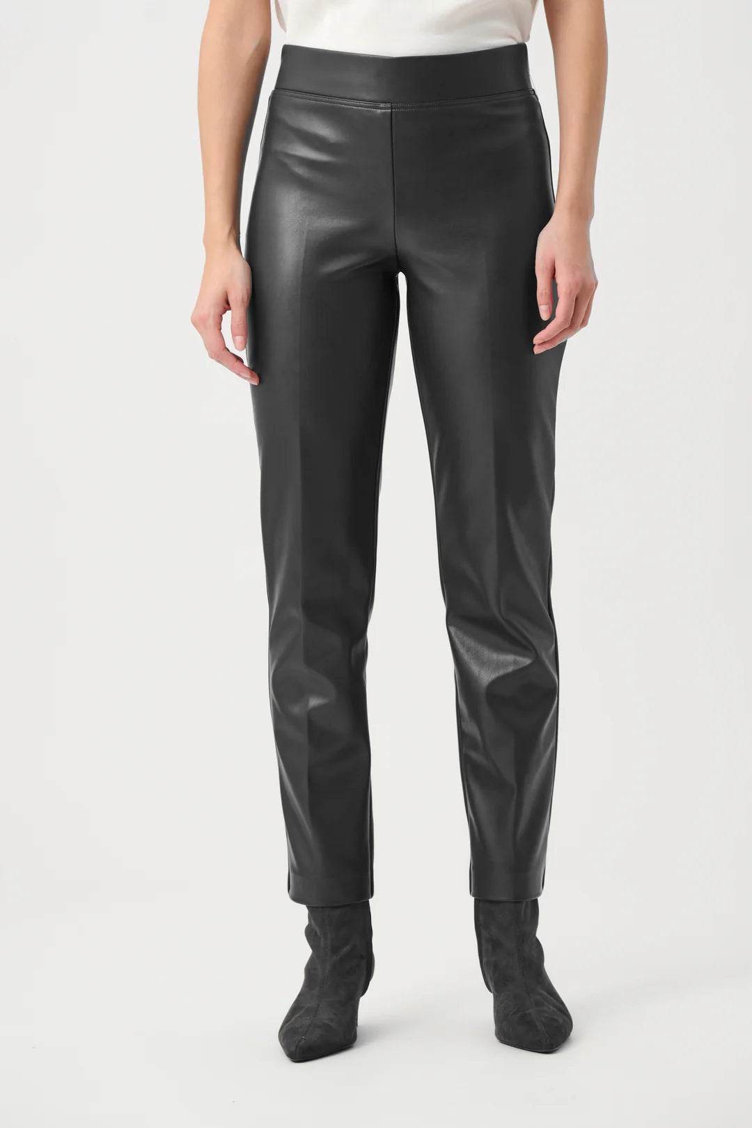 Joseph Ribkoff  Bonded Leatherette Straight Pull-On Pants (263232)(Mocha)