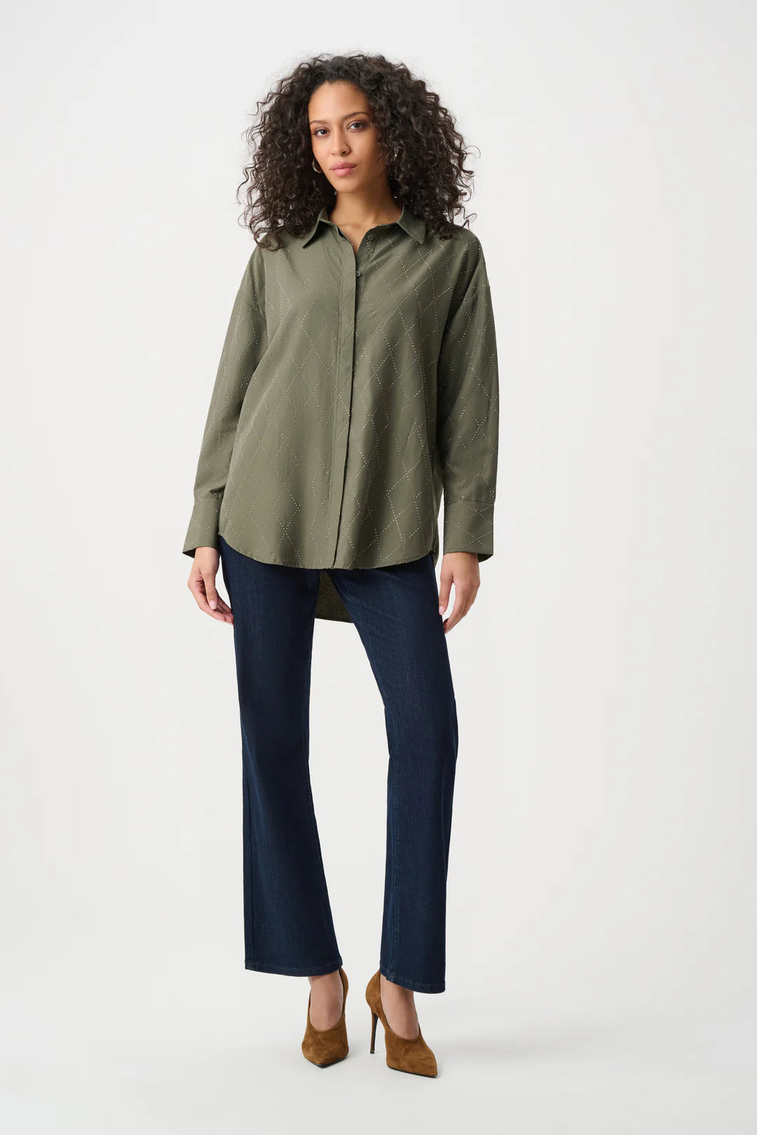 Joseph Ribkoff Boxy Blouse With All-Over Rhinestone Detail (263922)