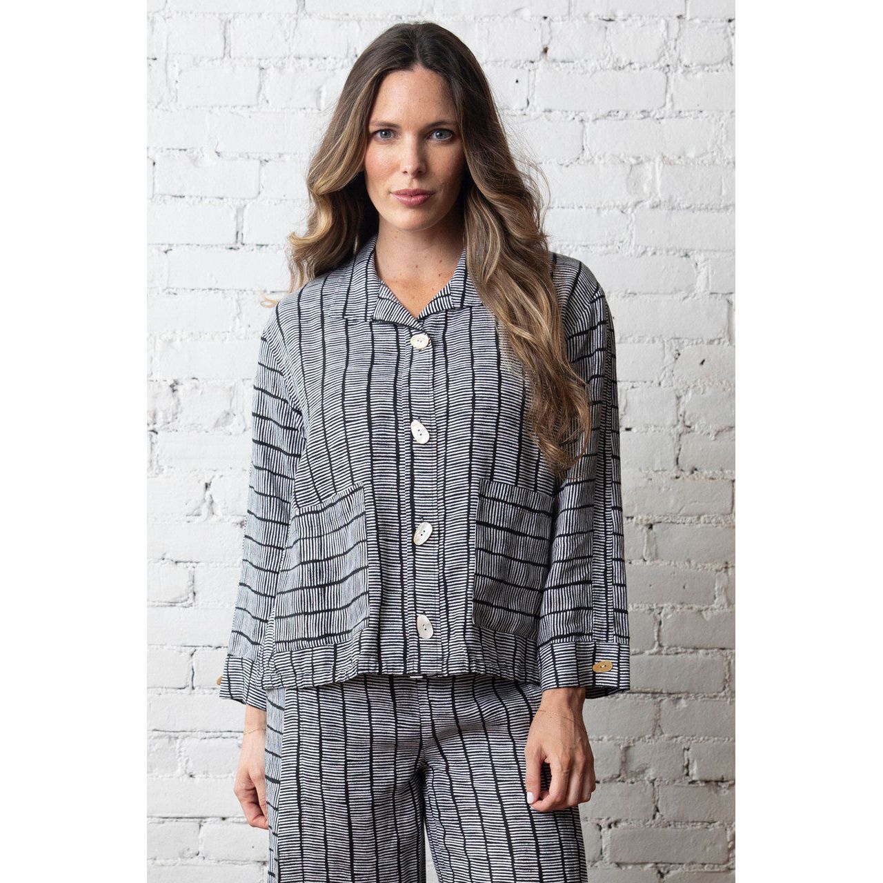 Olivia by Habitat Maven Linen Stripe Print Jacket (2 Colors)