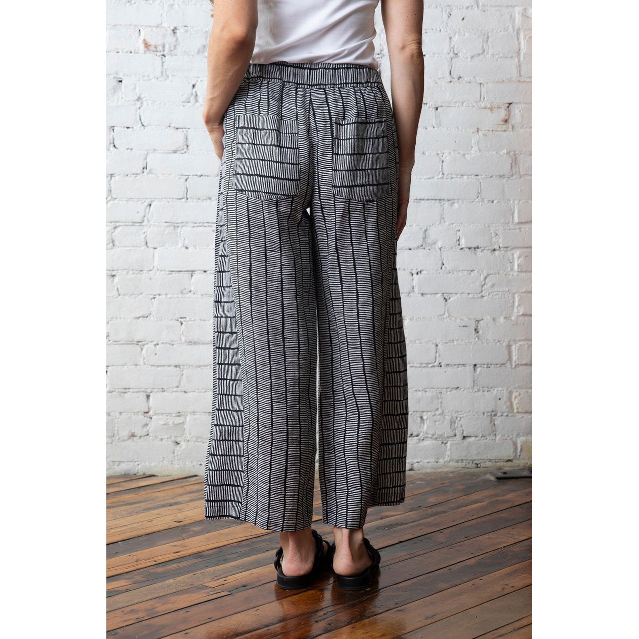 Olivia by Habitat Linen Stripe Print Pant (2 Colors)