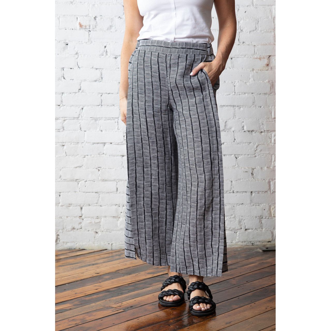 Olivia by Habitat Linen Stripe Print Pant (2 Colors)