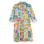 Shana Allover Tropical Sun Print 3/4 Sleeve Dress (26460)
