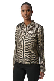 Joseph Ribkoff Metallic Soutache Fitted Jacket (264908)(Black Gold)
