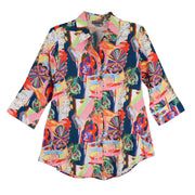 Shana Kaleidoscope Multi Zip back Tunic Blouse (26509) (Multi )