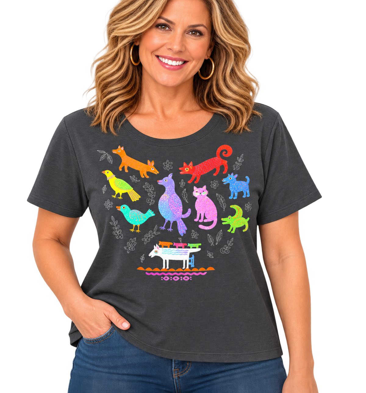 Sabaku Bird & Beasts Short Sleeve Boutique Tee  (451SLTssbt) (Slate)