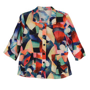 Shana Abstract Print Sport Flap Pocket Shirt (26803)(Multi)