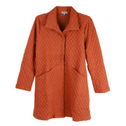 Shana Quilted Long Jacket (26843) (Rust)