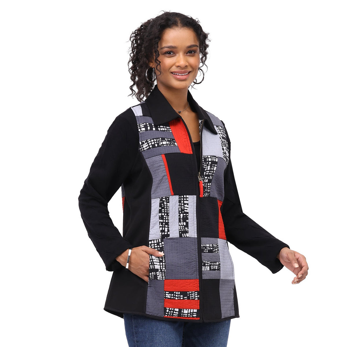 Parsley & Sage Modern Patchwork Ella Reversible Vest (26F543F)