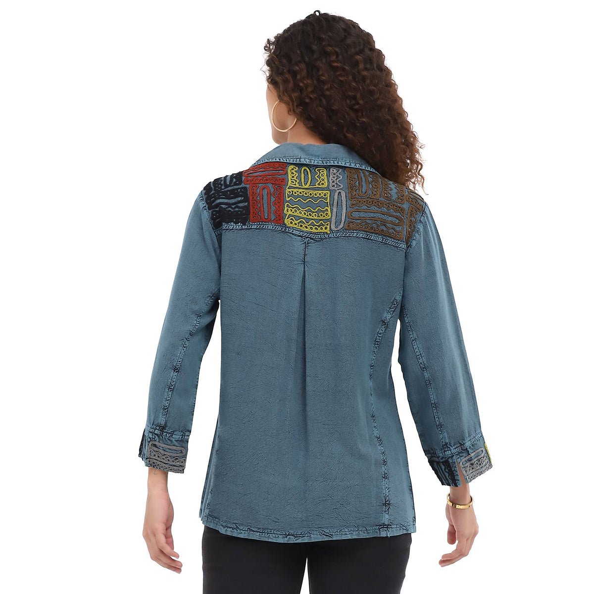 Parsley & Sage India Embroidered Shirt (26F547G) (Teal)