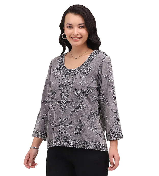 Parsley & Sage Barbara Top (26F561C) (Silver)