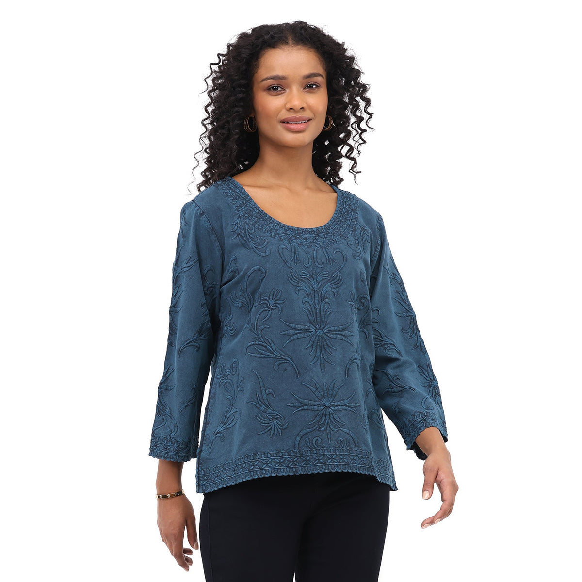 Parsley & Sage Barbara Top (26F561C) (Teal)
