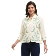 Parsley & Sage Polly Woven Leaf  Shirt (26S463G)