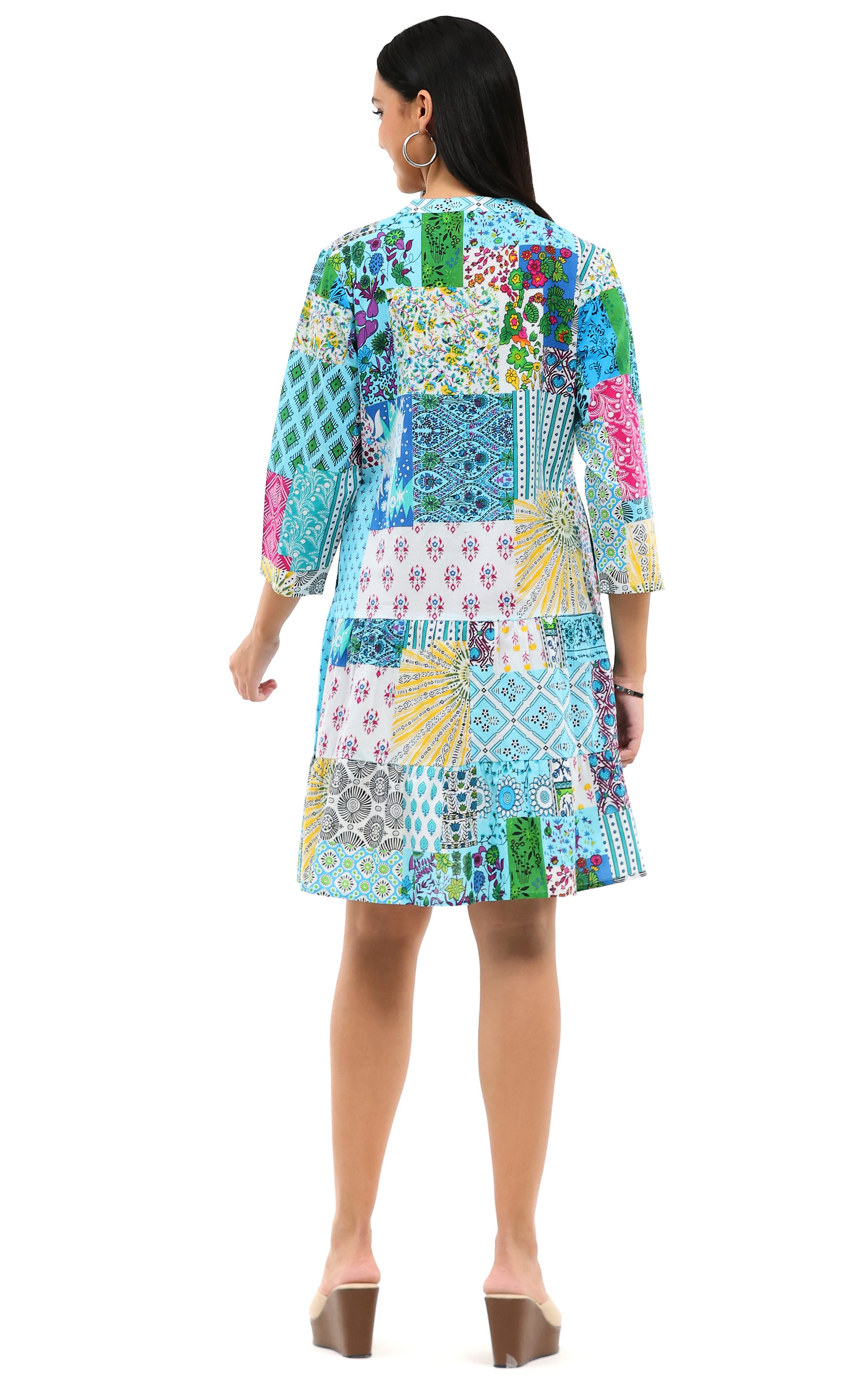 Parsley & Sage Amanda Print Pintuck Tiered Dress (26T01D2)