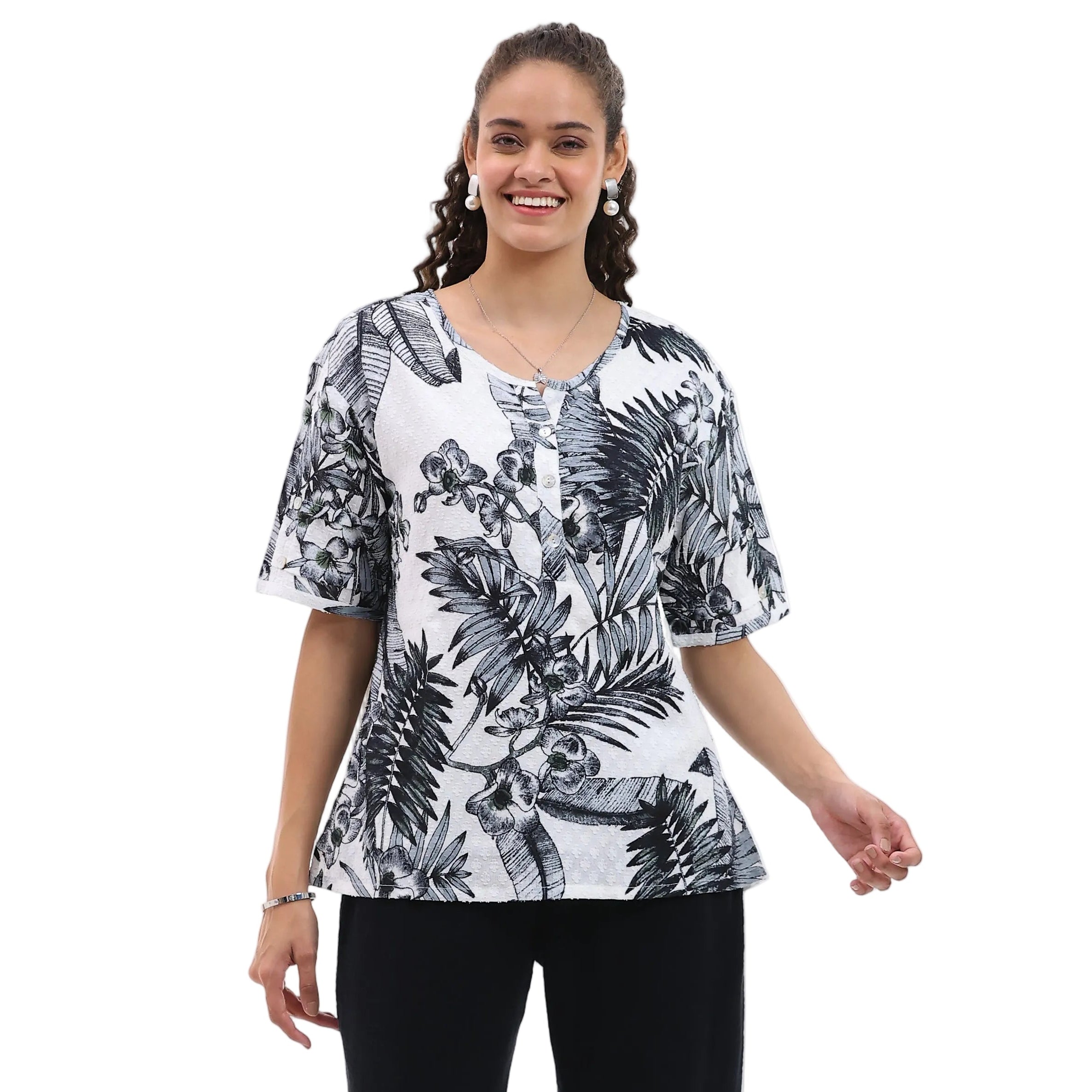 Parsley & Sage Fawn Textured Woven Top (26T05B)