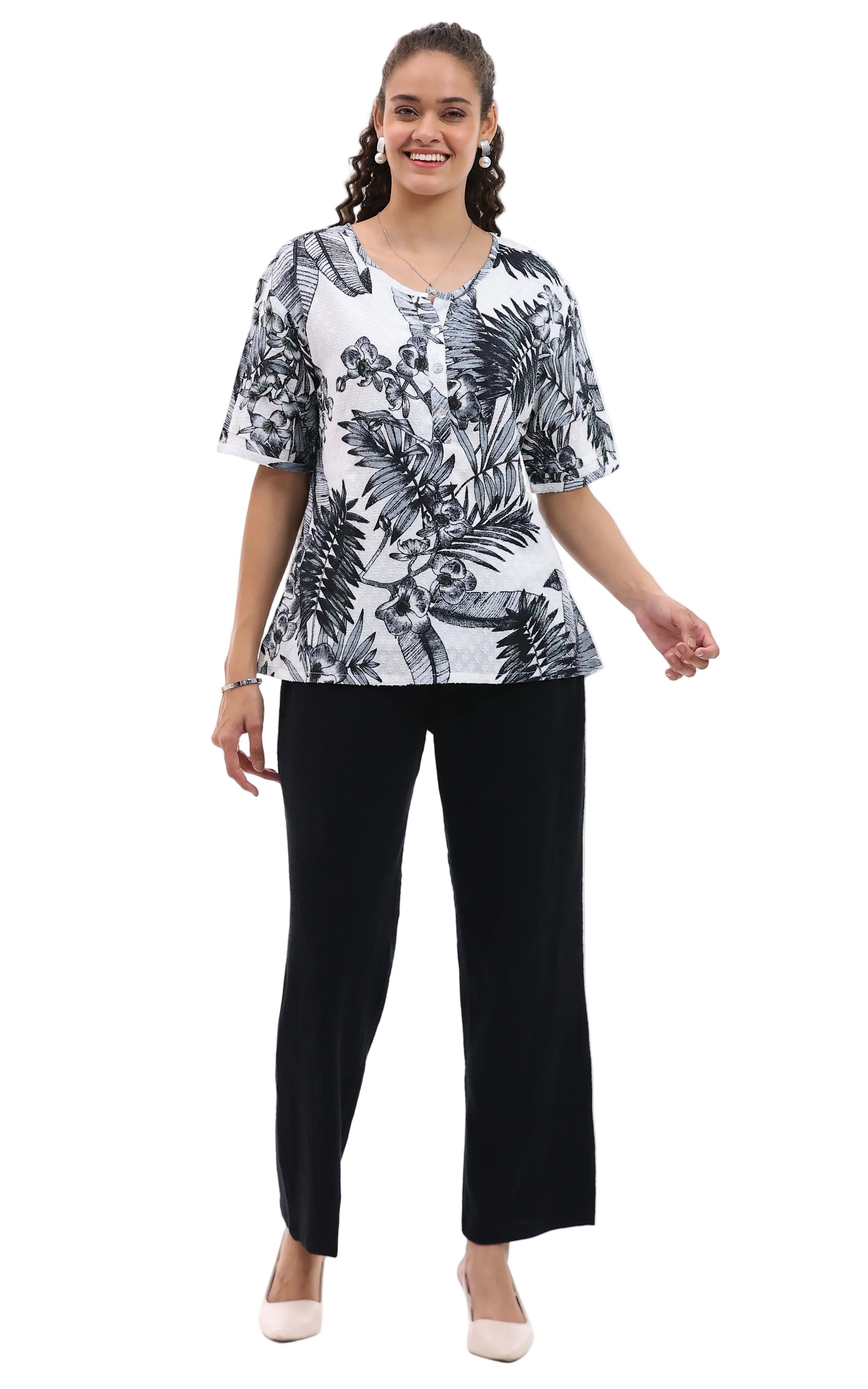 Parsley & Sage Fawn Textured Woven Top (26T05B)