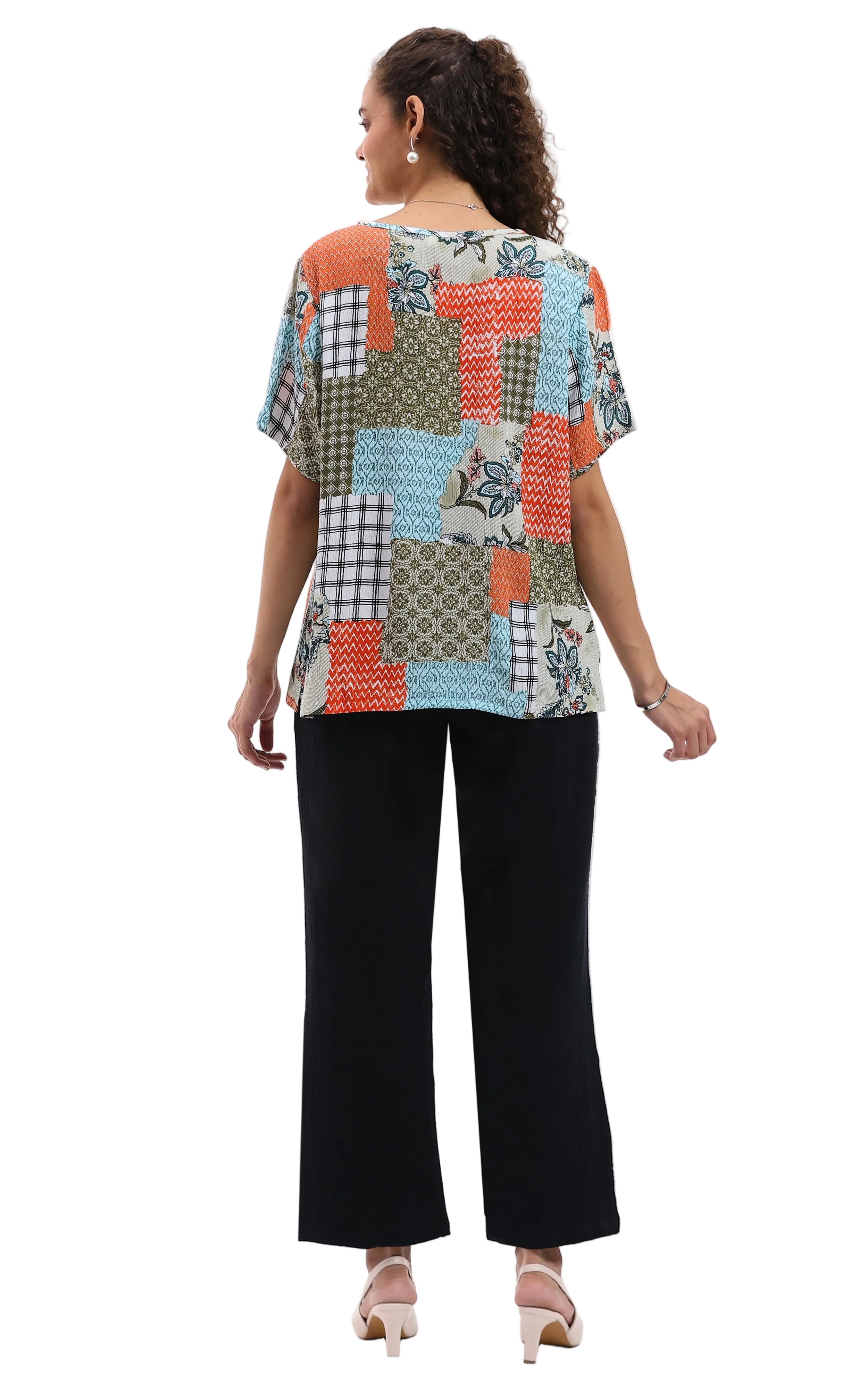 Parsley & Sage Jilly  Short Sleeve Top (26T09B)(Multi)