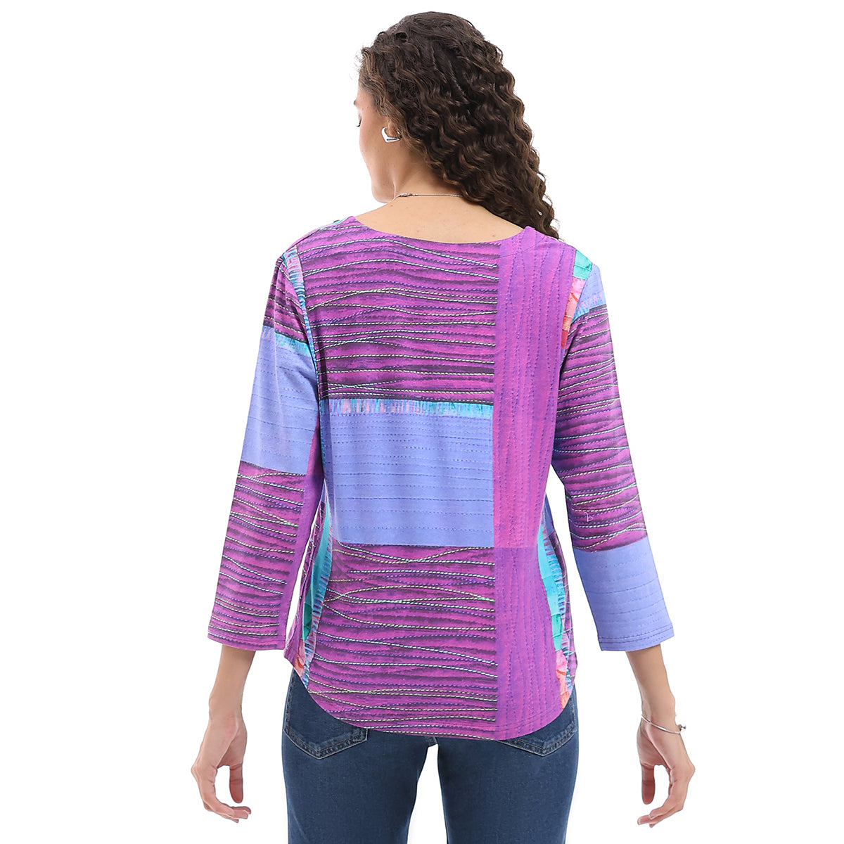 Parsley & Sage  Lexi Sublimated Color block Top (Multi)(26T11C33)