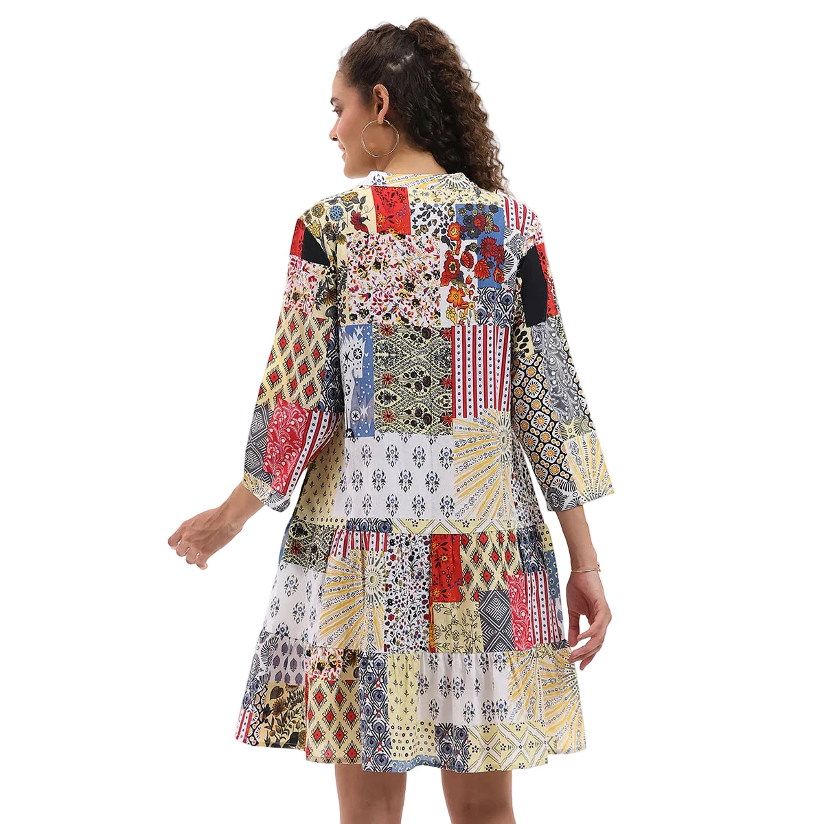 Parsley & Sage Floral Color block Tiered Thelma Dress (26T19D2)