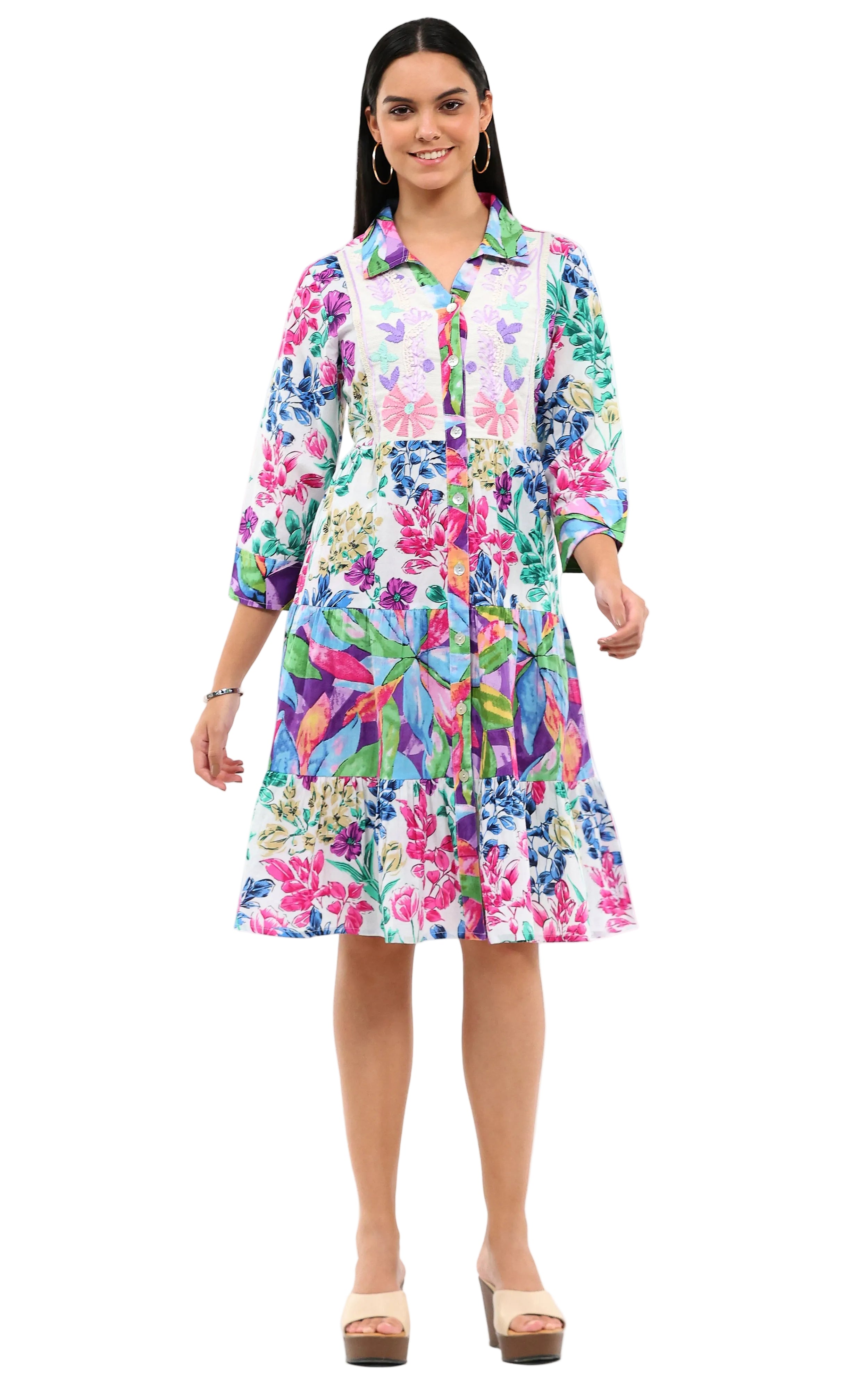 Parsley & Sage Willow Embroidered Tiered Dress (26T21D)