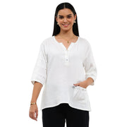 Parsley & Sage Shawn Short Sleeve Top (26T40C)(White )