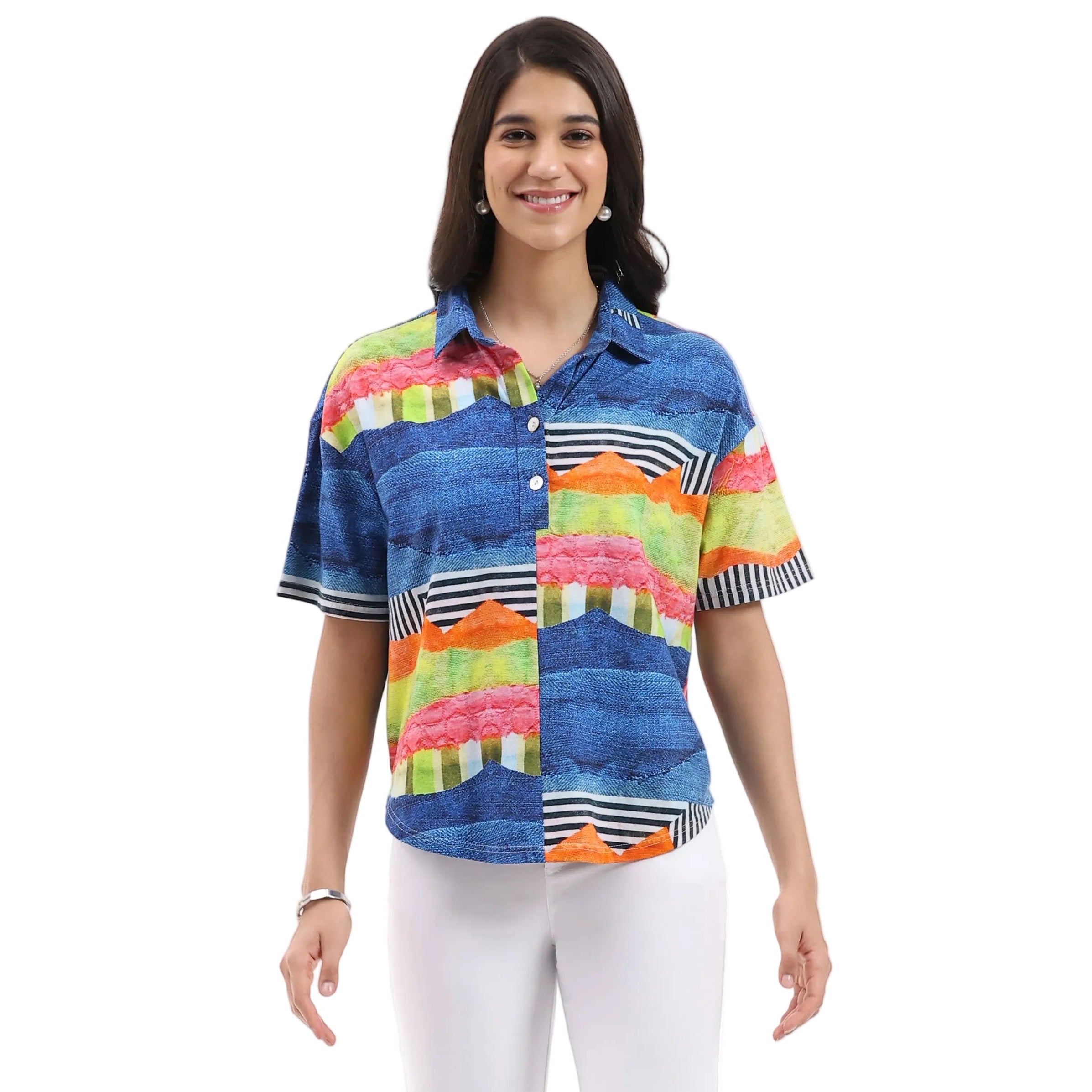 Parsley & Sage Claudia Short Sleeve Top (26T41B55)(Multi)