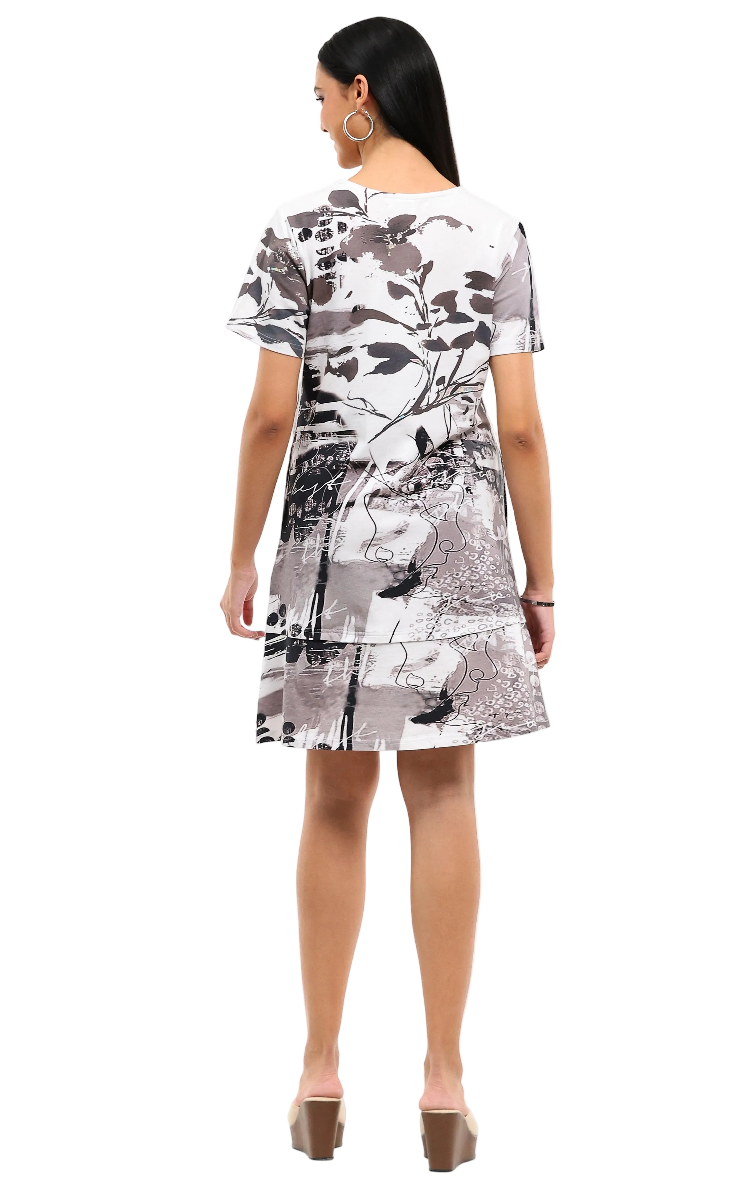Parsley & Sage Ginger Short Sleeve Stretch  knit Dress (26T44D)(Multi)