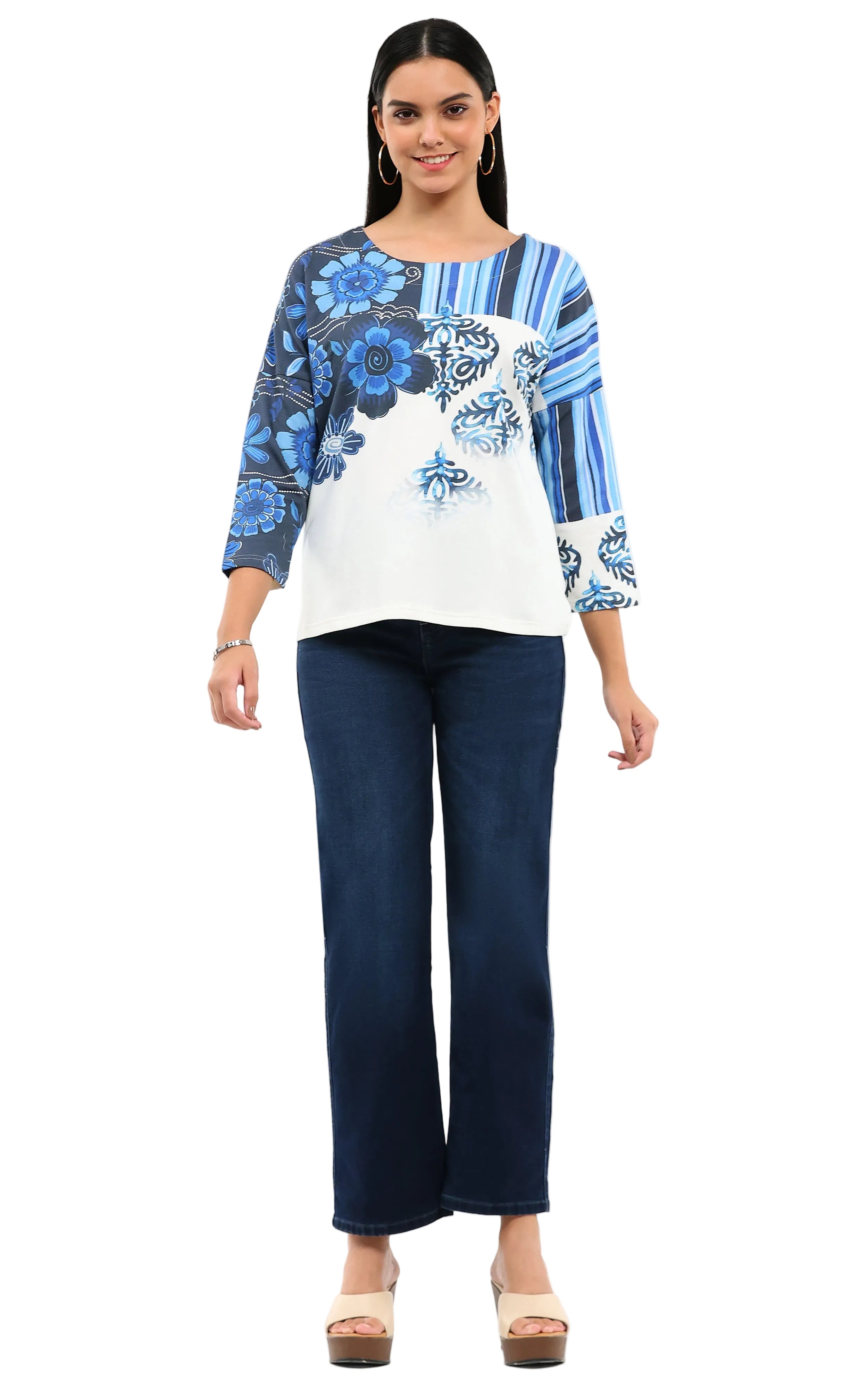 Parsley & Sage Bindi 3/4 Sleeve Top (26T45C3)