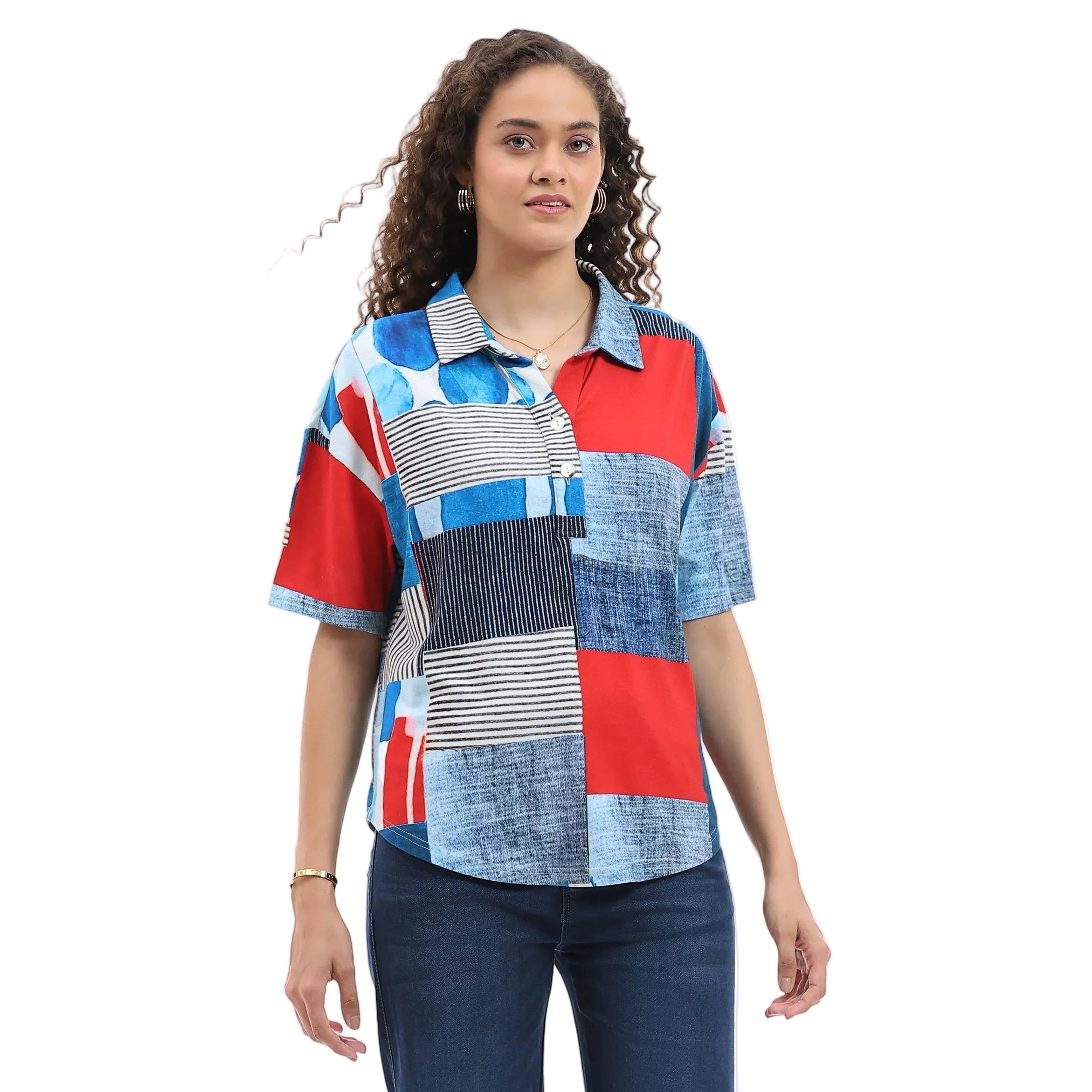 Parsley & Sage Monica Collar Pop-over Top  (26T47B55)