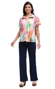 Parsley & Sage Aimee Short Sleeve Zipper Top (26T57B2)